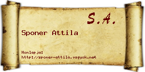 Sponer Attila névjegykártya